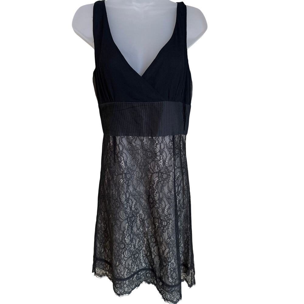 Anthropologie Moulinette Soeurs Black chiffon silk dress 12‎ cocktail party
